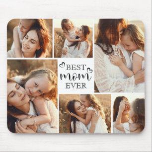 Moderne elegante Familientradition 6-Foto-Collage Mousepad