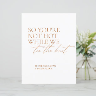 Moderne elegante Fan Favor Hochzeitsschild