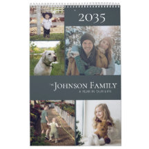Moderne elegante Farb-Familien-Fotokalender