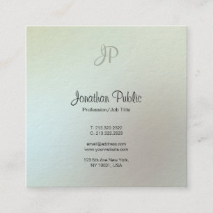 Moderne Elegante Farben Monogramm Professionelle L Quadratische Visitenkarte