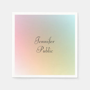 Moderne Elegante Farbige Vorlage Handschriftlicher Serviette