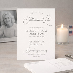 Moderne elegante Feier-des-Lebens-Einladung Postkarte