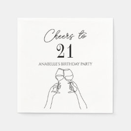 Moderne elegante Feier zum 21. Geburtstag Serviette
