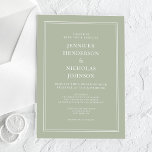 Moderne elegante feierliche Hochzeit Acryleinladungen<br><div class="desc">Moderne elegante formschöne grüne Hochzeitsakrale Einladungen.</div>
