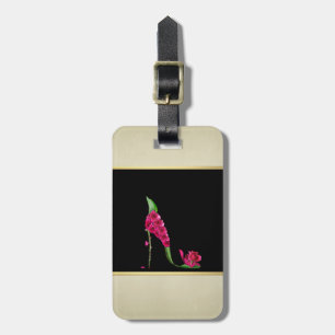 Moderne elegante feminine schwarze cremefarbene Bl Gepäckanhänger