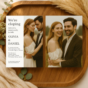 Moderne elegante Flitterwochen-Minimalist-Foto  Einladung