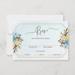 Moderne Elegante Flora Grün Hochzeit RSVP Karte