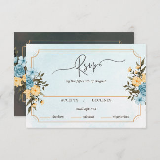 Moderne Elegante Flora Grün Hochzeit RSVP Karte