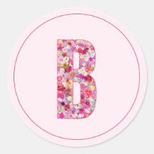 Moderne elegante floral pinke Monogramm Buchstabe 