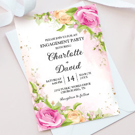 Moderne Elegante florale Chic Engagement Party Einladung