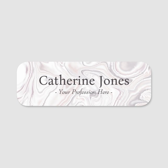 Moderne elegante, flüssige Kunstmalerei Namensschild (Vorderseite)