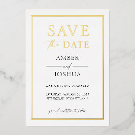 Moderne, elegante Foil-Hochzeit speichern das Datu Folieneinladung