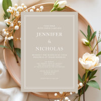Moderne Elegante Formal Taupe Beige Hochzeit