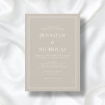 Moderne Elegante Formal Taupe Beige Hochzeit Einladung<br><div class="desc">Moderne formelle Taupe Hochzeitseinladung, </div>