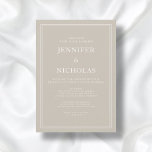 Moderne Elegante Formal Taupe Beige Virtual Weddin Einladung<br><div class="desc">Moderne Elegante formale Taupe Beige Virtual Wedding Einladung</div>