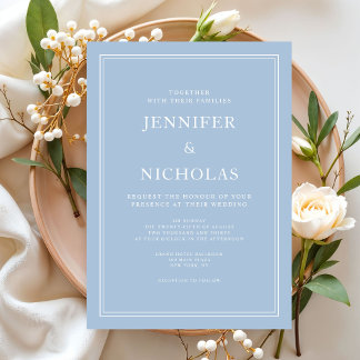 Moderne Elegante formale Hochzeit des Pulvers Einladung