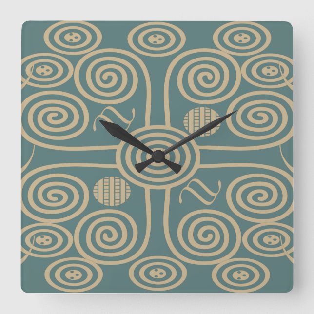 moderne elegante Formen Quadratische Wanduhr (Vorderseite)