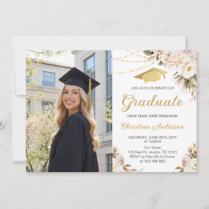 Moderne elegante Foto-Abschlussfeier-Einladung Einladung