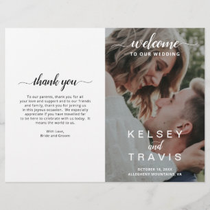 Moderne elegante Foto-Budget-Falt-Hochzeitsprogram