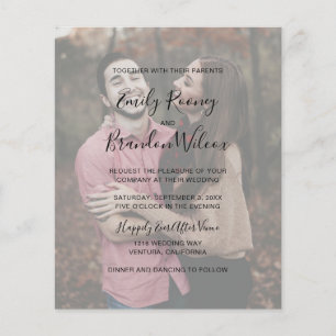 Moderne elegante Foto-Budget-Hochzeitseinladung