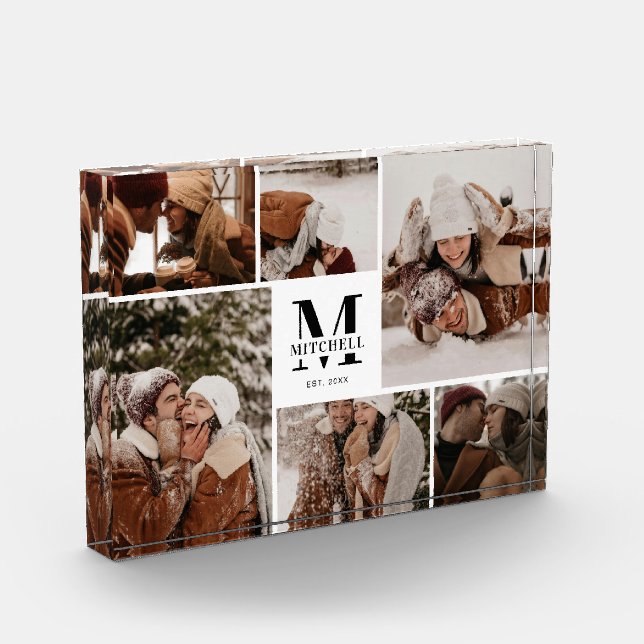 Moderne, elegante Foto-Collage der weißen Familie  Fotoblock (Links)