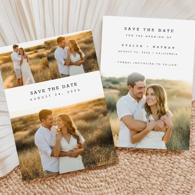 Moderne Elegante Foto-Collage-Hochzeit Save The Date (Von Creator hochgeladen)
