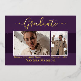 Moderne Elegante Foto Foil Abschluss Ankündigung