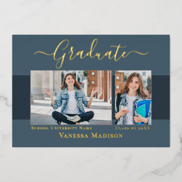 Moderne Elegante Foto Foil Abschluss Ankündigung