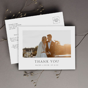 Moderne elegante Foto-Hochzeit-Dankeschön-Postkart Postkarte