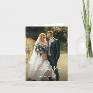 Moderne elegante Foto-Hochzeit Dankeskarte