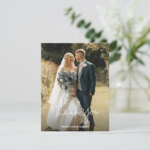 Moderne elegante Foto-Hochzeit Dankeskarte