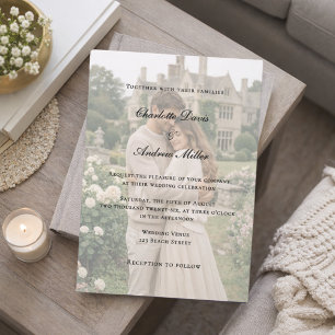 Moderne elegante Foto-Hochzeit Einladung