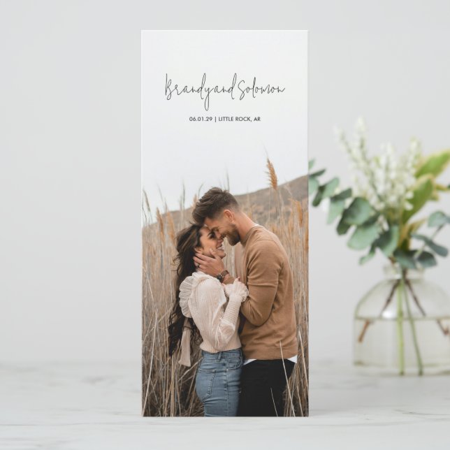 Moderne elegante Foto-Hochzeit Programm (Stehend Vorderseite)