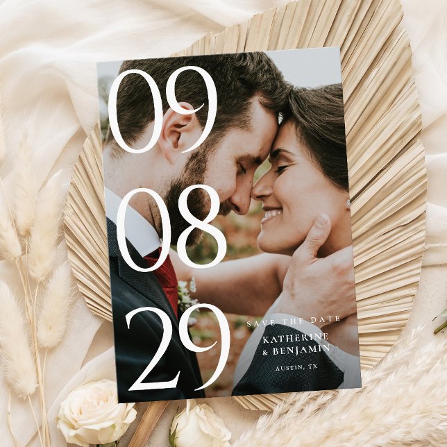 Moderne elegante Foto-Hochzeit Save The Date (Von Creator hochgeladen)