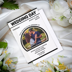 Moderne elegante Foto-Hochzeit Schwarz Weiß   