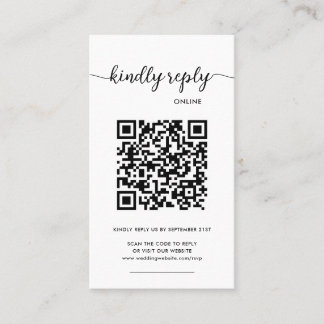 Moderne elegante Foto Online QR Code RSVP Visitenkarte
