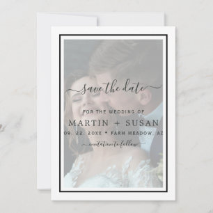 Moderne, elegante Foto-Overlay-Hochzeit Save The Date