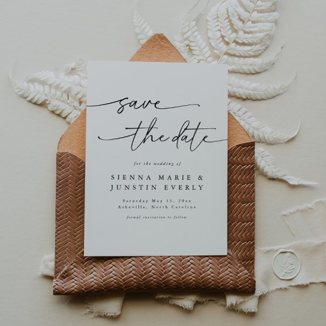 Moderne Elegante Foto Save the Date Karte (Von Creator hochgeladen)