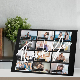 Moderne elegante Fotocollage virtuelle Online-Part Dankeskarte