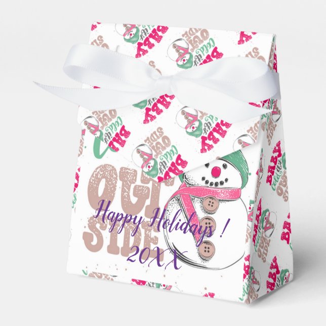 Moderne Elegante frohe Weihnachtsfeiertage Geschenkschachtel (Vorderseite)