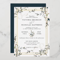 Moderne elegante Frühlingsgrün-Hochzeitseinladung