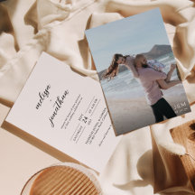 Moderne Elegante Full Foto Script Monogram Wedding