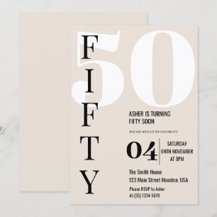 Moderne elegante Fünfzig 50. Geburtstagsfeier Einladung