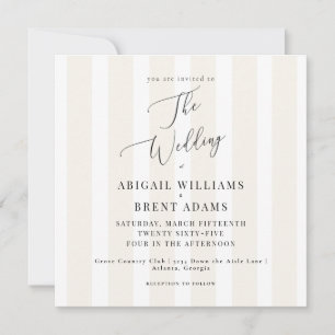 Moderne & elegante gelbe Streifen Hochzeit quadrat