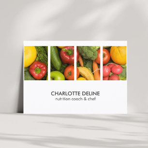Moderne elegante Gemüse-Foto-Ernährungsberater Koc Visitenkarte