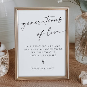 Moderne elegante Generationen der Liebe Hochzeitss Poster