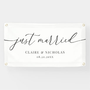 Moderne elegante "Gerade Verheiratet"-Auto-Flagge Banner