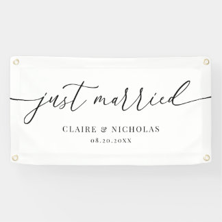 Moderne elegante "Gerade Verheiratet"-Auto-Flagge Banner
