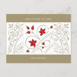 Moderne elegante Geschäftseinladung zum Essen Einladungspostkarte
