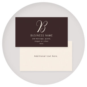 Moderne elegante Geschäftsname Monogramm Dunkelb Visitenkarte